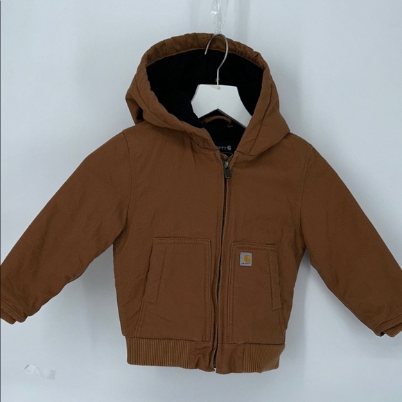 Carhartt Kid's Canvas Insulated Hooded Active Jac - Boys Size 3T - Picture 3 of 7